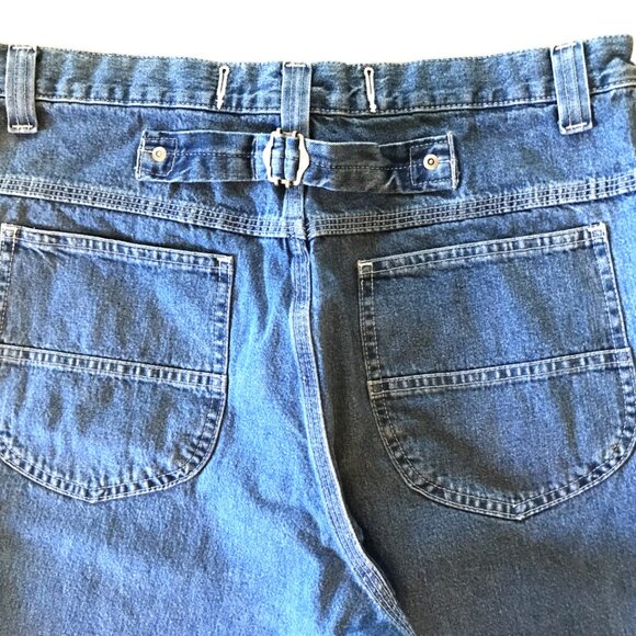 North West Blue Cinch-Back Jeans, Vintage 80s High Waisted Blue Jeans, Size 16 - Picture 5 of 10